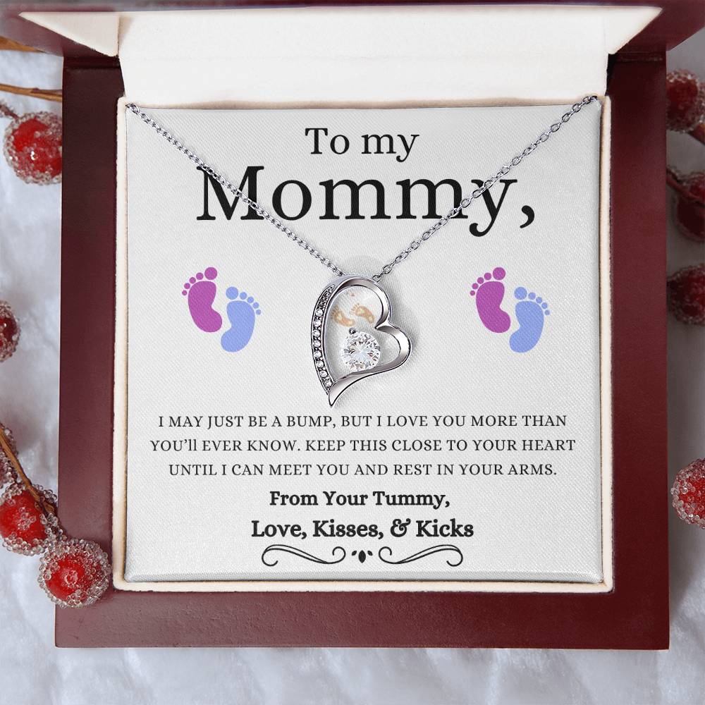 Mommy to Be | Baby Feet | Heart Necklace | Mother's Day Gift