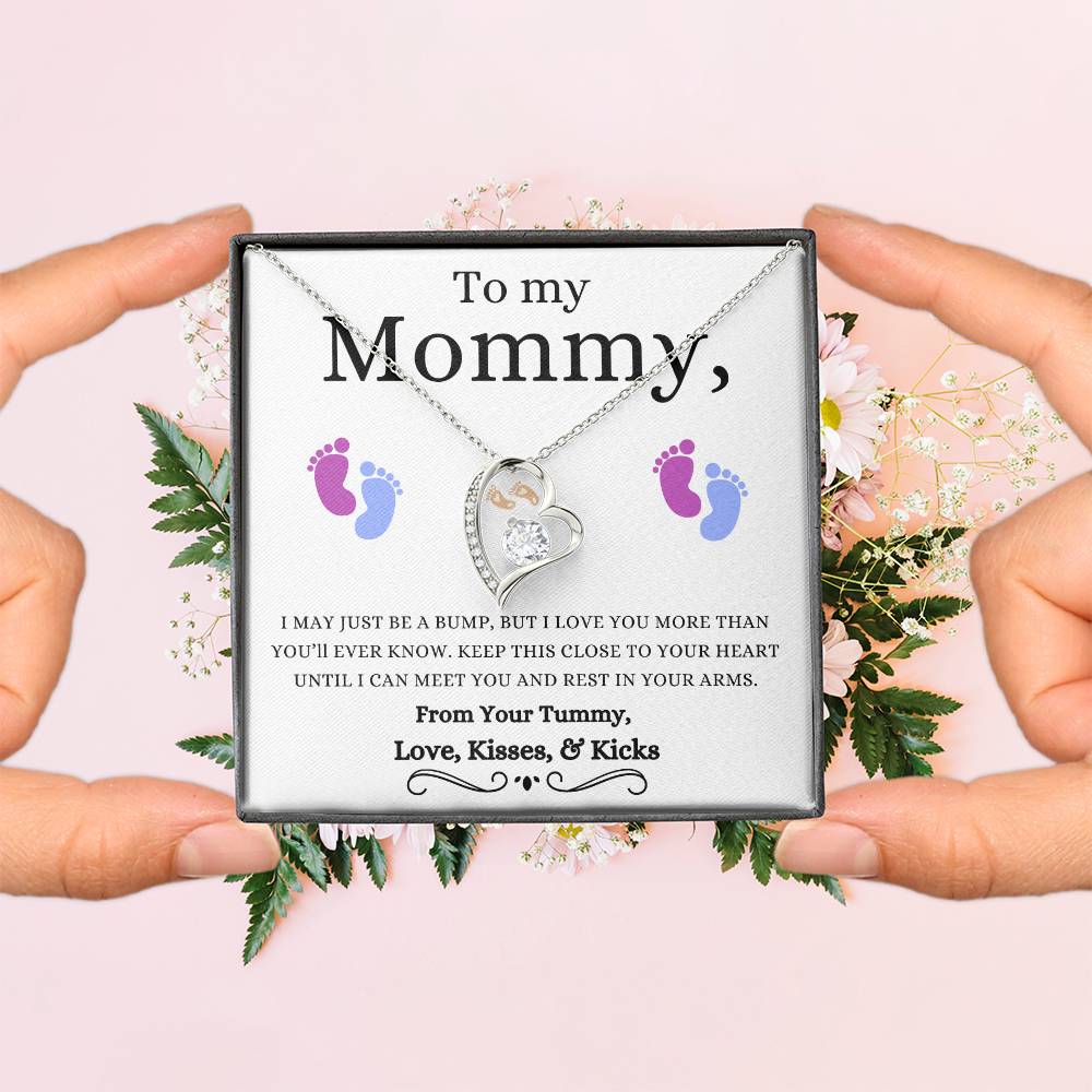 Mommy to Be | Baby Feet | Heart Necklace | Mother's Day Gift