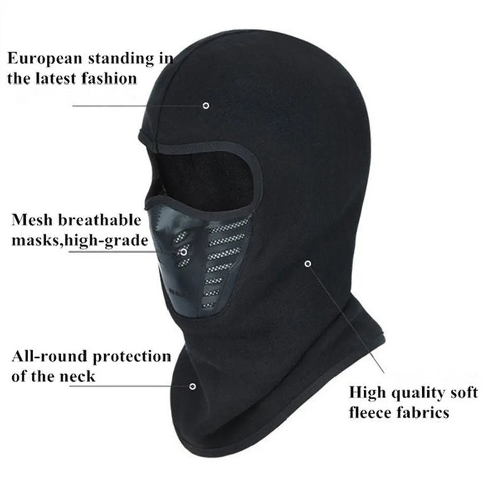 Bike Face Mask Outdoor Winter Warm Bicycle Bike Climbing Skiing Windproof Carbon Filter Thermal Fleece Balaclava Head Protector