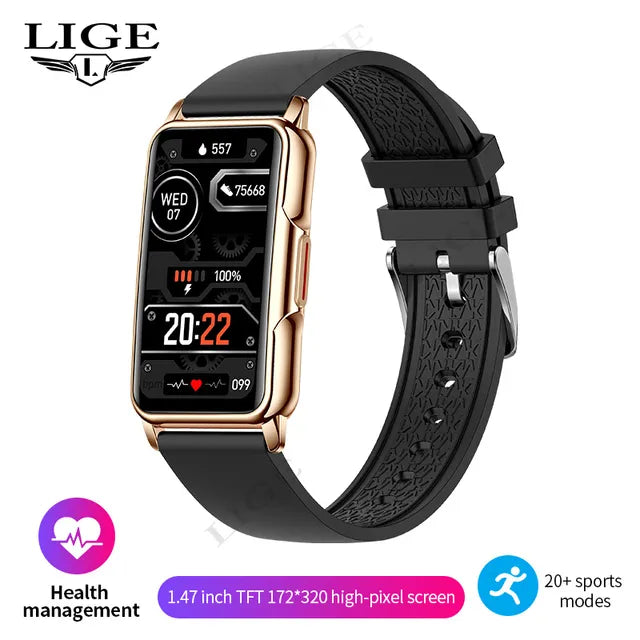 Smart Watch Women Men Bluetooth Connected Phone Music Fitness Sports Bracelet Sleep Monitor 1.47-Inch Man Smartwatch Women