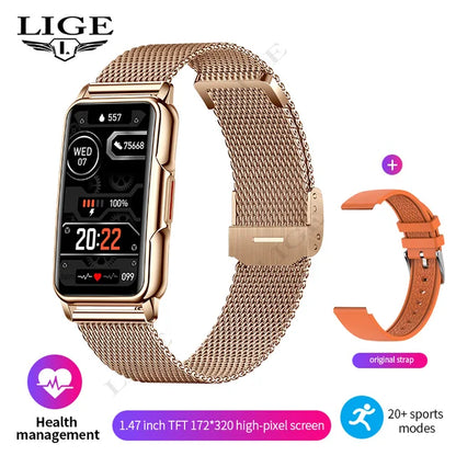 Smart Watch Women Men Bluetooth Connected Phone Music Fitness Sports Bracelet Sleep Monitor 1.47-Inch Man Smartwatch Women