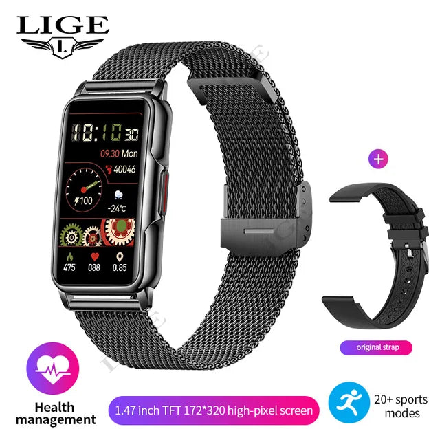 Smart Watch Women Men Bluetooth Connected Phone Music Fitness Sports Bracelet Sleep Monitor 1.47-Inch Man Smartwatch Women